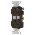 Hubbell Wiring Device-Kellems Straight Blade Devices, Duplex Receptacle, Hospital Grade, Hubbell-Pro, LED Indicator, 20A 125V, 2-Pole 3-Wire Grounding, 5-20R, Brown 8300L